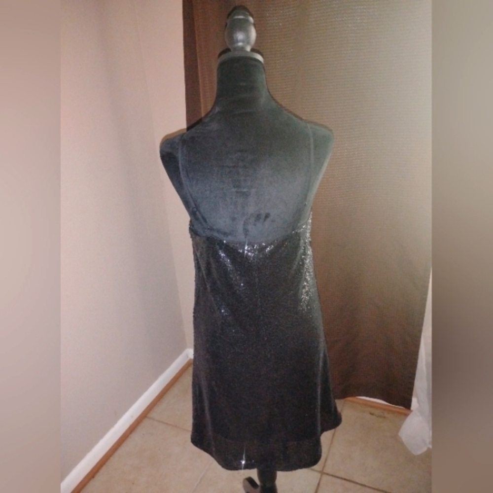 🖤🤎 NWT H&M Spaghetti Strap Sequined Dress XS With Copper Sequined Purse Party - Picture 2 of 7